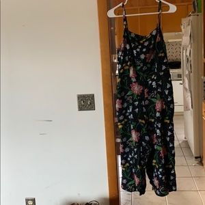 Tank top jumper - black with flowers